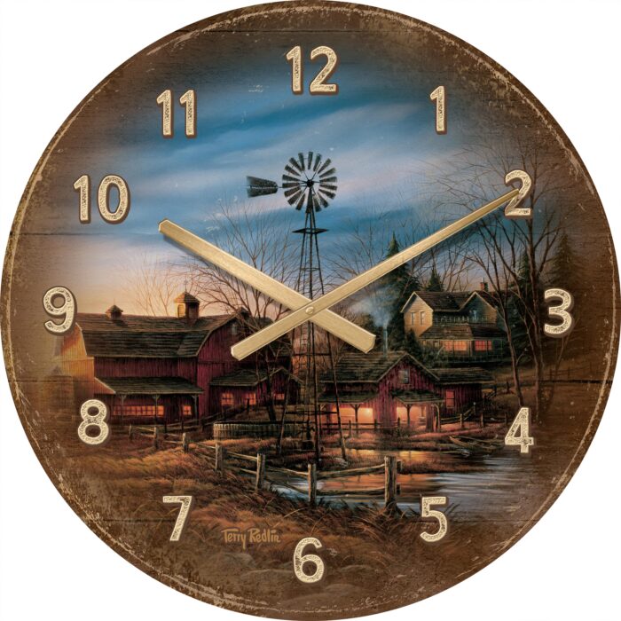 Evening Chores – 21″ Round Hanging Clock