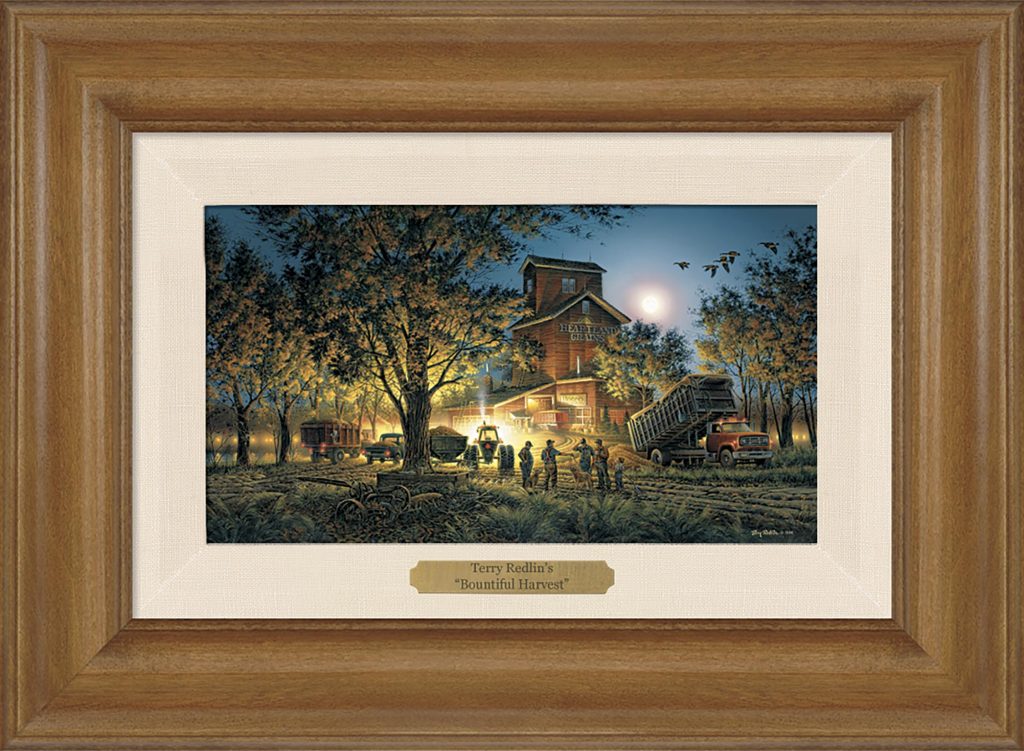 Bountiful Harvest Oak Framed Collage Linen