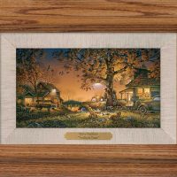 Twilight Time Oak Framed Collage Linen
