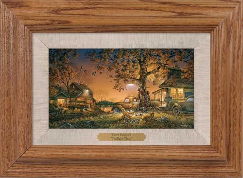 “Twilight Time” Oak Framed Collage Linen