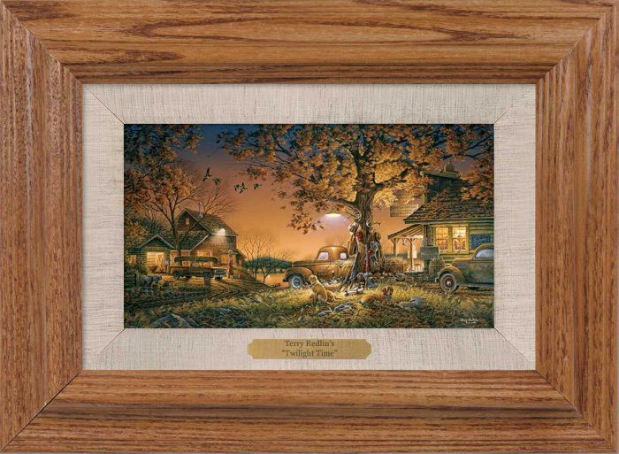 “Twilight Time” Oak Framed Collage Linen