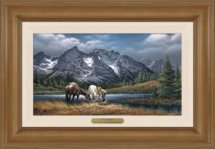 For Purple Mountain Majesties Oak Framed Master Strokes Linen