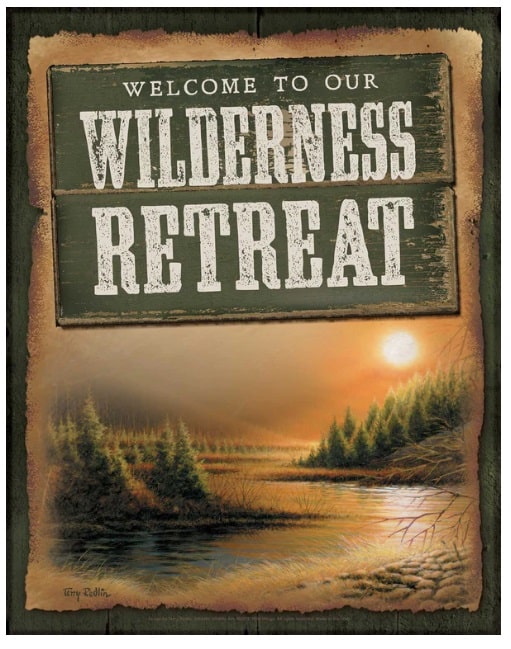 Flying Free Wilderness Retreat – Tin Sign