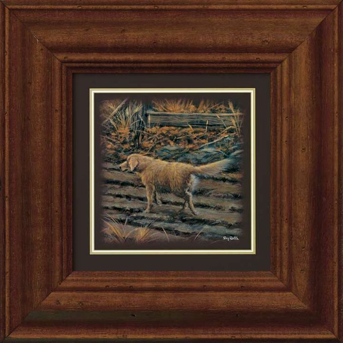 Harvest Moon Ball Curious Dog Companion – Walnut Framed