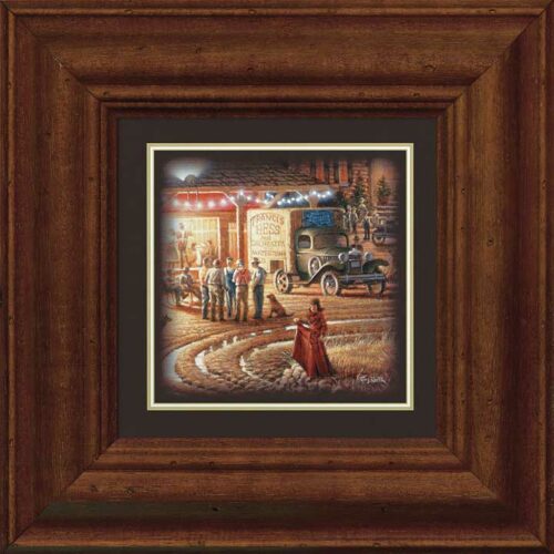 Harvest Moon Ball Red Dress Girl Companion-Walnut Framed