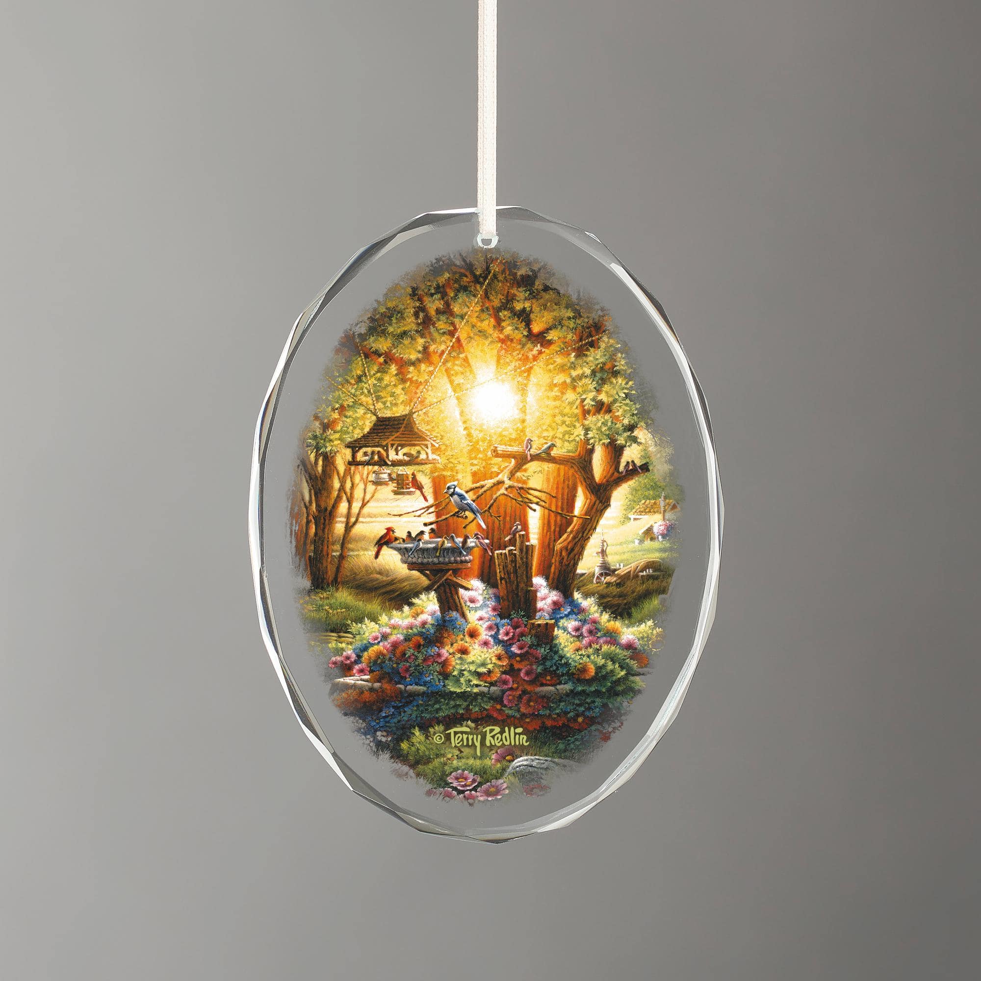 Colours of Spring Oval Glass Ornament