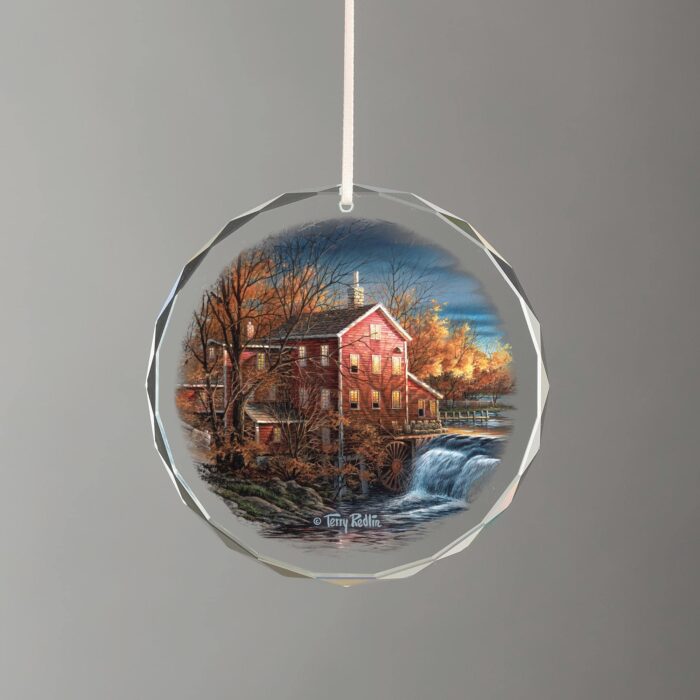 Autumn Afternoon Round Glass Ornament