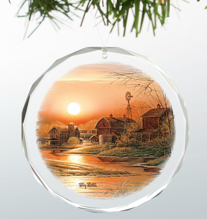 Shoreline Neighbors – Farm Round Glass Ornament