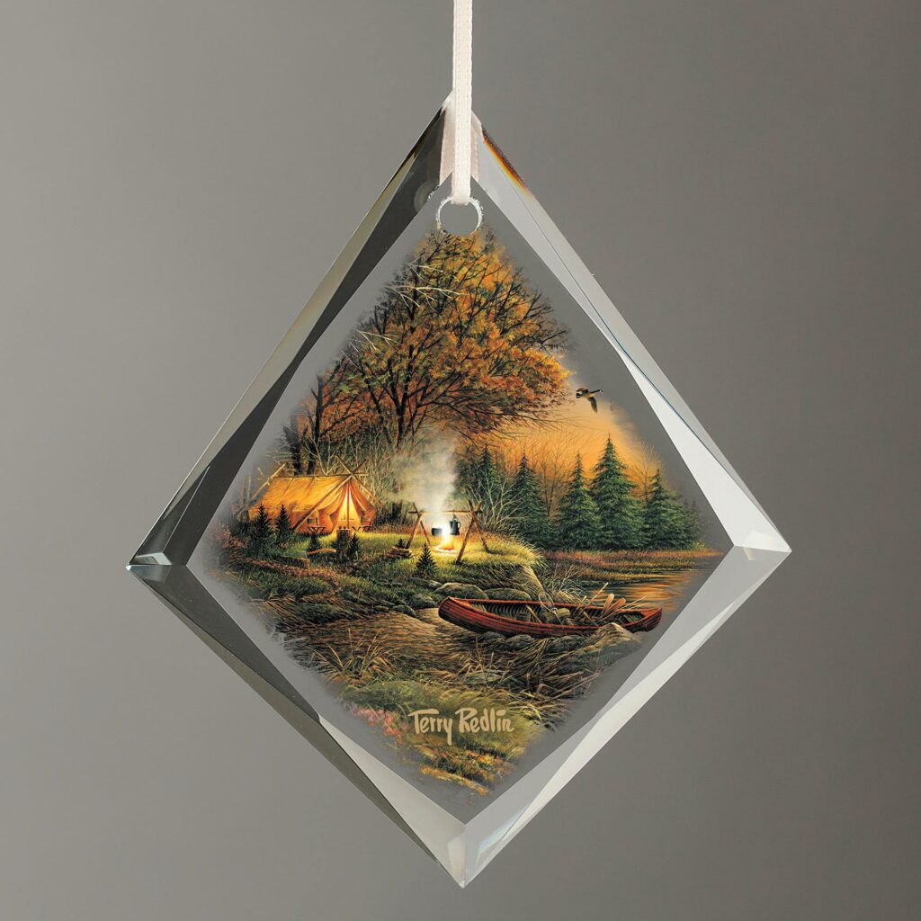 Evening Solitude-Campsite Tear Drop Glass Ornament