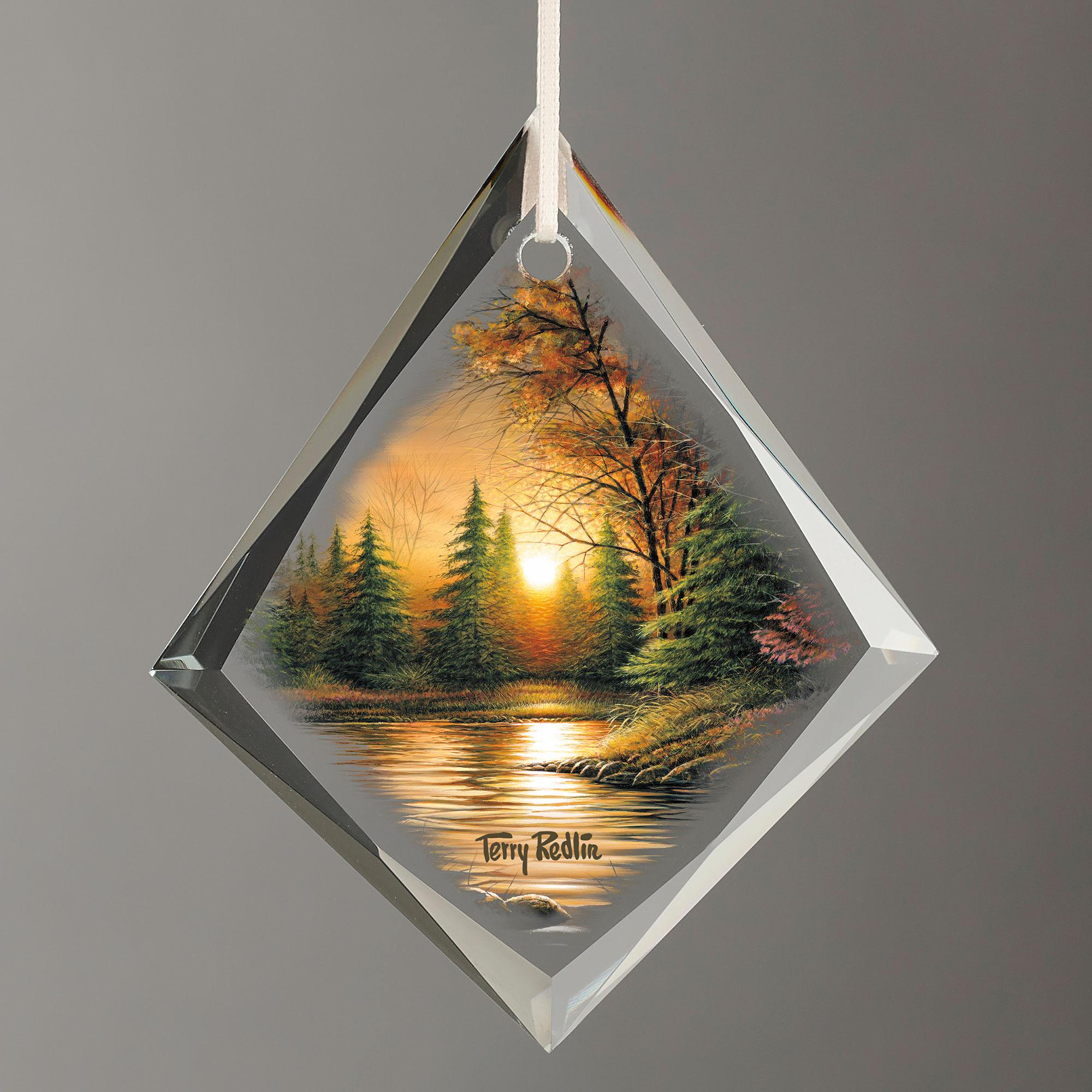 Evening Solitude Sunset – Tear Drop Glass Ornament